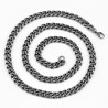 65cm x 8mm Cubaanse Ketting Heren - RVS Verouderde Zilverkleur - Schakelketting