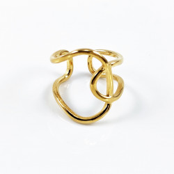 Roestvrij Stalen Geometrische Dames Ring Gold Plated
