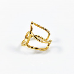 Roestvrij Stalen Geometrische Dames Ring Gold Plated