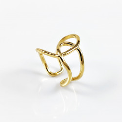 Roestvrij Stalen Geometrische Dames Ring Gold Plated