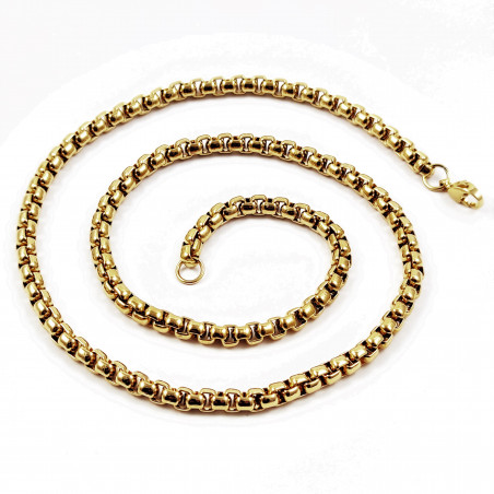 5mm Jasseron Schakelketting Verguld Stalen Ketting Dames Heren