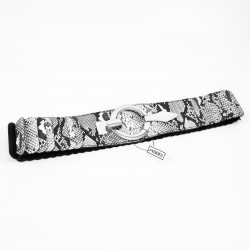 Brede Elastische Riem met Slangpatroon