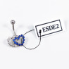 RVS Dubbel-Harten Navelpiercing Wit-Blauw-Zirkonia