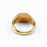 Zegelring Unisex - Stalen Goudkleur - Ring met Zwart Emaille