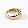 Zegelring Unisex - Stalen Goudkleur - Ring met Zwart Emaille