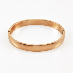 Roségoudkleurige RVS Bangle met Strass