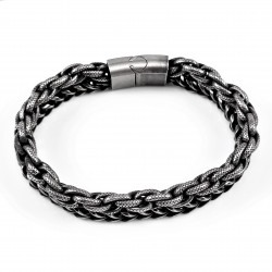Dubbele Armband Heren - Verouderd Stalen - Vintage - Vossenstaart - Schakelarmband