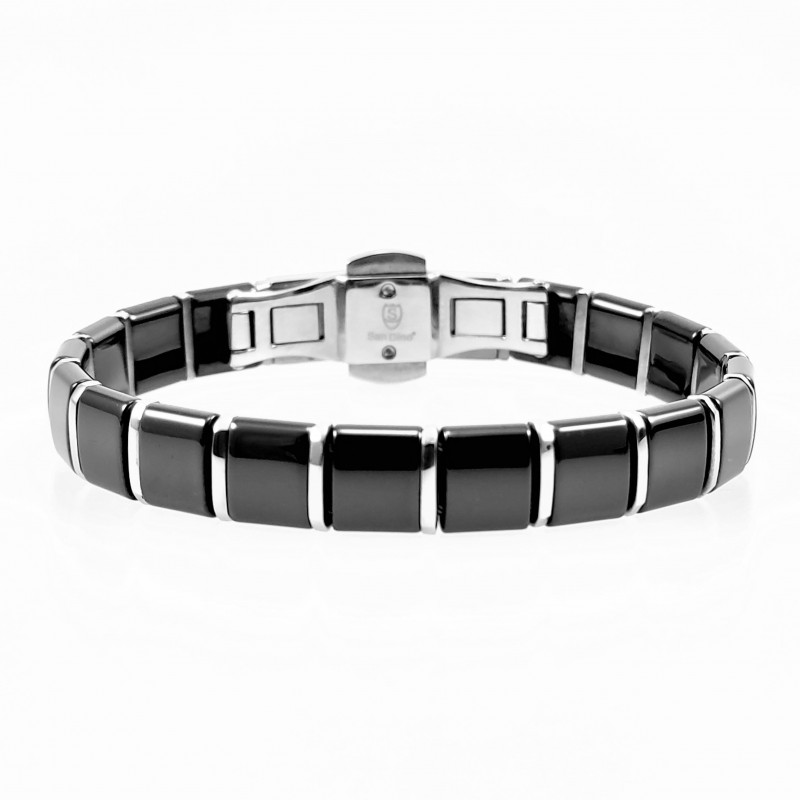 Magneetarmband Dames Heren - Wit Keramieken en Titanium Armband - Schakelarmband Magneetarmband Dames Heren - Wit Keramieken en Titanium Armband - Schakelarmband