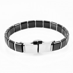 Magneetarmband Dames Heren - Wit Keramieken en Titanium Armband - Schakelarmband