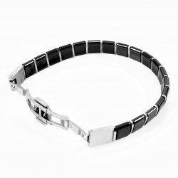 Magneetarmband Dames Heren - Wit Keramieken en Titanium Armband - Schakelarmband
