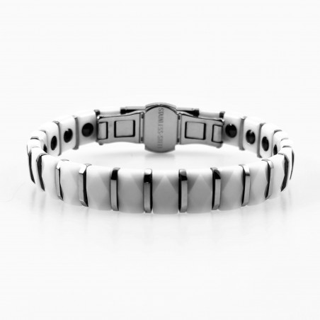 Zwarte Keramieken en Titanium Armband Dames Heren Schakelarmband