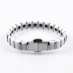 Zwarte Keramieken en Titanium Armband Dames Heren Schakelarmband