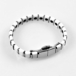 Zwarte Keramieken en Titanium Armband Dames Heren Schakelarmband