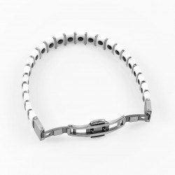 Zwarte Keramieken en Titanium Armband Dames Heren Schakelarmband