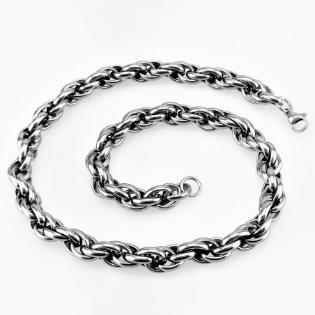 Gevlochten Ketting Stalen Zilver Kleur Schakelketting Heren Dames