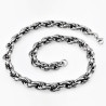 55cm x 10mm Gevlochten Ketting - Stalen Zilverkleur - Schakelketting Heren - Dames