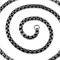 3,5mm Jasseron Ketting - Stalen Gezwart Zilverkleur - Schakelketting Unisex
