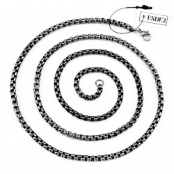 3,5mm Jasseron Ketting - Stalen Gezwart Zilverkleur - Schakelketting Unisex