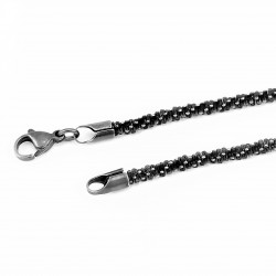 65cm x 3,5mm Gedraaide Ketting Unisex - Stalen Verouderde Zilverkleur