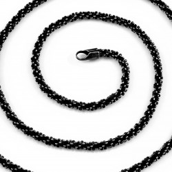 65cm x 3,5mm Gedraaide Ketting Unisex - Stalen Verouderde Zilverkleur
