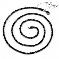 65cm x 3,5mm Gedraaide Ketting Unisex - Stalen Verouderde Zilverkleur