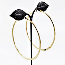 Oorbellen Dames Stalen Goud Kleur 70cm Oorringen Platte-Design