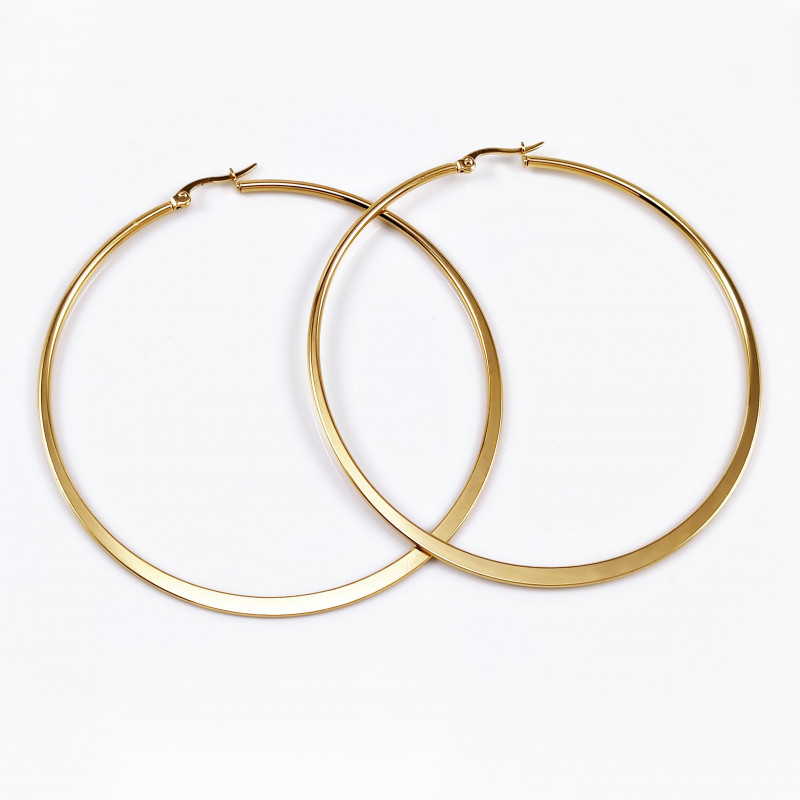 Oorbellen Dames Stalen Goud Kleur 70cm Oorringen Platte-Design Oorbellen Dames Stalen Goud Kleur 70cm Oorringen Platte-Design