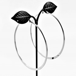 Ø70mm Oorbellen Dames - Stalen Zilverkleur - Oorringen Platte-Design