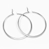 Ø60mm Oorbellen Dames - Stalen Zilverkleur - Oorringen Platte-Design