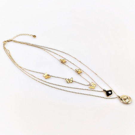 Drielaagse Ketting Dames Stalen kettingen Vlinder Turks Ooghangers