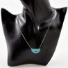 Halve Maan Ketting Dames Verstelbar Stalen Zilver Turquoise Steen