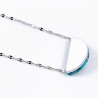 Halve Maan Ketting Dames Verstelbar Stalen Zilver Turquoise Steen