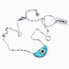 Halve Maan Ketting Dames Verstelbar Stalen Zilver Turquoise Steen