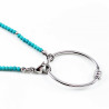 Kralen Ketting Dames Stalen Zilver Kleur Turquoise Natuursteen Choker