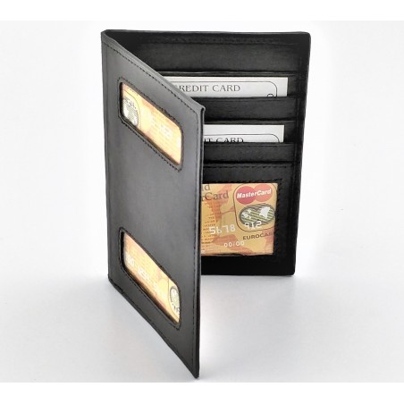 Donkerbruin Leren Cover-Houder voor Passport - ID-kaart - Kaarten