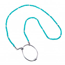 Kralen Ketting Dames Stalen Zilver Kleur Turquoise Natuursteen Choker