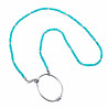 Kralen Ketting Dames Stalen Zilver Kleur Turquoise Natuursteen Choker