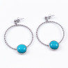 Turquoise Oorbellen Dames Stalen Gedraaide Oorhangers Natuursteen