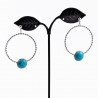 Turquoise Oorbellen Dames Stalen Gedraaide Oorhangers Natuursteen