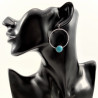Turquoise Oorbellen Dames Stalen Gedraaide Oorhangers Natuursteen