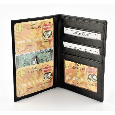 Donkerbruin Leren Cover-Houder voor Passport - ID-kaart - Kaarten
