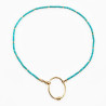 Kralen Ketting Dames Stalen Goud Kleur Turquoise Natuursteen Choker