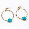 Turquoise Oorbellen Dames Stalen Gedraaide Oorhangers Natuursteen
