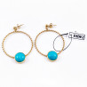 Turquoise Oorbellen Dames Stalen Gedraaide Oorhangers Natuursteen