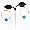 Turquoise Oorbellen Dames Stalen Gedraaide Oorhangers Natuursteen