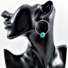 Turquoise Oorbellen Dames Stalen Gedraaide Oorhangers Natuursteen