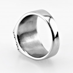 Zegelring Heren Stalen Goud/Zilver Kleur Ring met Zwarte Onyx Steen