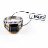 Zegelring Heren Stalen Goud/Zilver Kleur Ring met Zwarte Onyx Steen