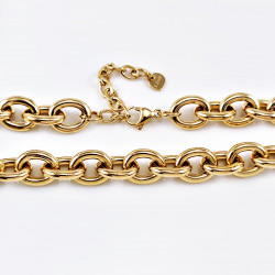 Halsketting Dames Stalen Goud Kleur Grote Schakels Ketting Collier