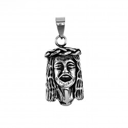 60cm Ketting + Jezus Christus Hoofd Hanger Unisex Stalen Zilver Kleur